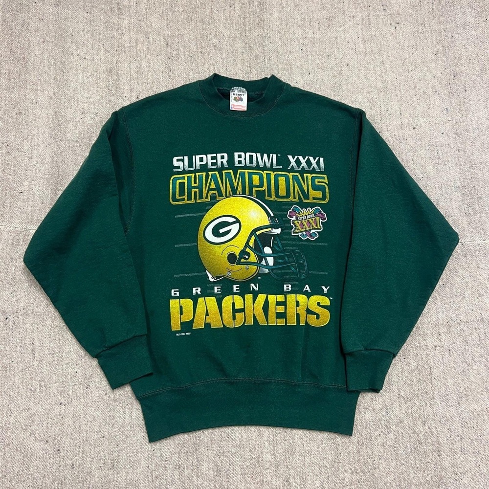 Vintage Green Bay Packers Sweatshirt Mens Medium Green 1990s NFL